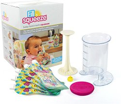 Baby Food Pouch Fill Station – Fill and Squeeze Starter Pack with 5 Pouches – Reuse or Make Your Own Pouches