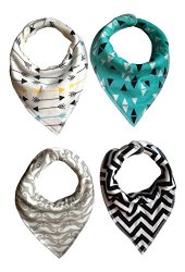 Baby Sonny Bandana Drool Bibs (4 Pack) Super Absorbent so Perfect for Teething,Fashionable Prints,Cute Unisex Gift.