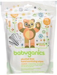 Babyganics Alcohol-Free, Hand Sanitizing Wipes, Mandarin, 75 Individual Packets, (Pack of 2, 150 Total Wipes)