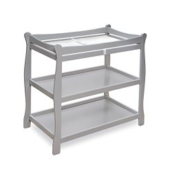 Badger Basket Sleigh Style Baby Changing Table, Grey
