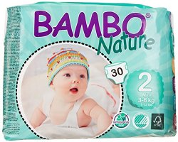 Bambo Nature Premium Baby Diapers, Mini, Size 2, 6 Pack