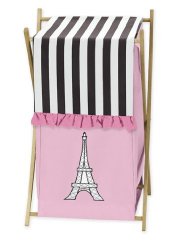 Childrens/Kids Clothes Laundry Hamper for Pink, Black and White Paris French Eifell Tower Bedding by Sweet Jojo Designs