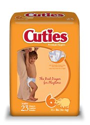 Cuties Baby Diapers, Size 6, 23 Count (Pack of 4)