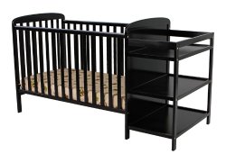 Dream On Me, 4 in 1 Full Size Crib and Changing Table Combo, Black