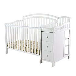 Dream on Me Hailee 5-in-1 Crib and Dressing Table Combo, White