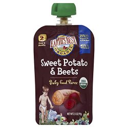 Earth’s Best Organic Stage 2, Sweet Potato & Beets, 3.5 Ounce Pouch (Pack of 12)