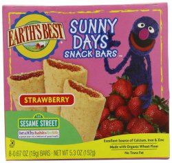 Earth’s Best Organic Sunny Days Snack Bars, Strawberry, 8 Count (Pack of 6) ( 5.3 oz Packets )