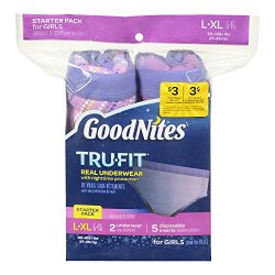 GoodNites TRU-FIT Real Underwear Starter Pack for Girls – L/XL