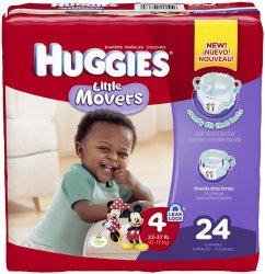 Huggies Little Movers Diapers – Size 4 – 24 ct