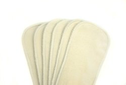 Kissaluvs Cotton Fleece Booster Doublers, 6 Pack, Unbleached