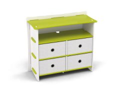 Legare Kids Furniture Four-Drawer Dresser, Lime Green and White