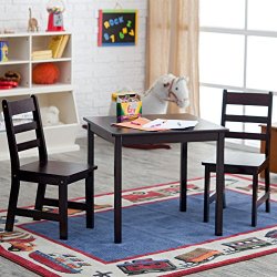 Lipper International Child’s Square Table And Two Chairs – Espresso