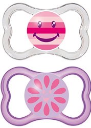 MAM Air Silicone Pacifier, Pink, 2-Count