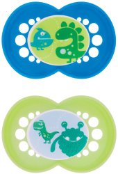 MAM Monsters Silicone Pacifier, Boy, 6 Plus Months, 2-Count