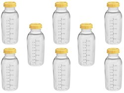 Medela Breastmilk Collection Storage Feeding Bottle with Lids-8 Pack (8 Bottles and 8 Lids)w/lid 8oz /250ml