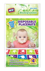 Mighty Clean Baby Disposable Placemats 24 Count (6 Packages of 4 Placemats)