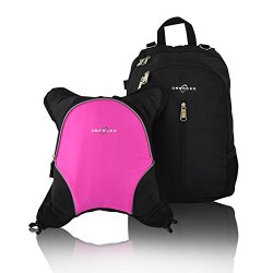 Obersee Rio Diaper Bag Backpack with Detachable Cooler, Black/Pink