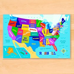 Olive Kids Personalized USA Map Personalized Placemat