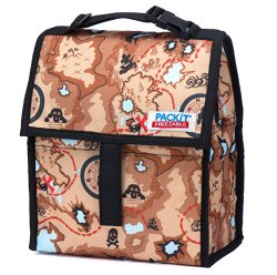 PackIt Freezable Lunch Bag with Zip Closure, Treasure Map
