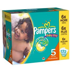 Pampers Baby Dry Diapers Size 5 Economy Pack Plus, 172 Count