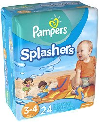 Pampers Splashers Disposable Swim Pants, Size 3-4, 24 ct