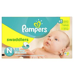 Pampers Swaddlers Diapers Size N Super Pack 88 Count