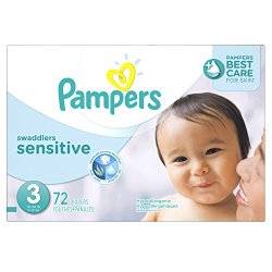 Pampers Swaddlers Sensitive Diapers Size 3 Super Pack 72 Count, 72 Count