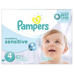 Pampers Swaddlers Sensitive Diapers Size 4 Super Pack 62 Count, 62 Count