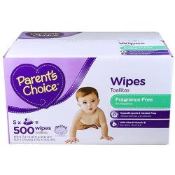Parent’s Choice – Unscented Baby Wipes, 500 ct