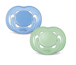 Philips AVENT Freeflow Pacifier BPA, Free Blue / Green, 6-18 Months (Pack of 2)