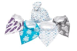 Shuby Dooby Hipster Baby Bandana Drool Bibs, Unisex 4-pack Absorbent Cotton, Modern Baby Gift for Boys & Girls with Free Bag