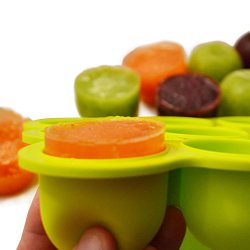 Silicone Baby Food Freezer Tray with Clip-On Lid, Makes 9 X 2 Oz Cubes, BPA Free, FREE 31 Page EBook with 25 Homemade Baby Food Recipes **Lifetime Guarantee**