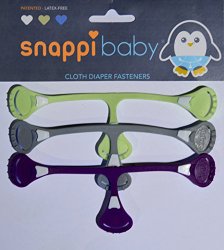 Snappi Cloth Diaper Fasteners – Pack of 3 (Purple, Green, Gray)