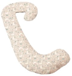 Snoogle Chic – Snoogle Total Body Pregnancy Pillow with Easy on-off Zippered Cover -Birds/Blue Leaf