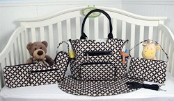 SoHo Collection, Grand Central 7 pieces Diaper Bag set *Limited time offer !* (Black)