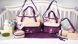 SOHO Collections, 10 Pieces Diaper Bag Set *Limited time offer* (Lavender with Elephant)