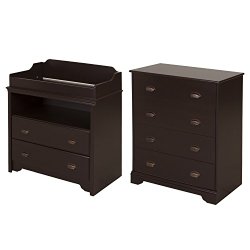 South Shore Fundy Tide Changing Table and 4-Drawer Chest, Espresso
