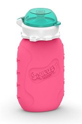 Squeasy Snacker 6oz Silicone Reusable Food Pouch (Pink)