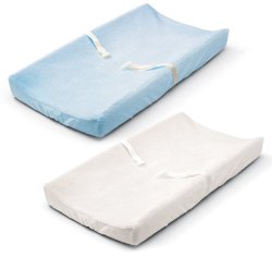Summer Ultra Plush Change Pad Cover, Blue/White, 2 Count