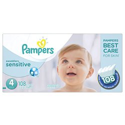 Swaddlers Sensitive Diapers Size 4 108 count