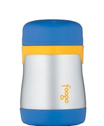 THERMOS FOOGO Vacuum Insulated Stainless Steel 7-Ounce Food Jar, Blue/Yellow