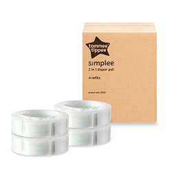 Tommee Tippee Simplee Diaper Pail Refill, 180 Count (4 Pack)