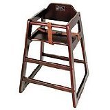 Winco CHH-103 Unassembled Wooden High Chair, Mahogany