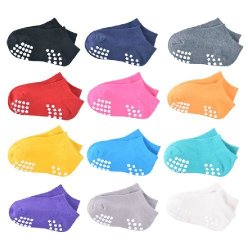 Anti Slip Socks for Infants and Toddlers (12 Pairs)