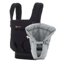 Ergo Baby – 360 Carrier Pure Black With The Original Infant Insert – Grey