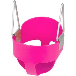 Highback Full Bucket Swing Seat with Chains and Hooks (Pink) with SSS logo Sticker