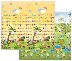 [HOLIDAY SALE] Baby Care Play Mat Reversible Large XPE Activity Center (Life is beautiful/ Coconut tree alphabet)
