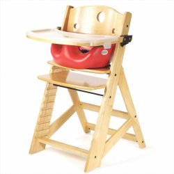 Keekaroo Height Right High Chair, Infant Insert and Tray Combo, Natural/Cherry