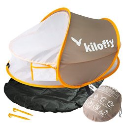 kilofly Instant Pop Up Portable Baby Travel Bed with Sleeping Pad + 2 Pegs