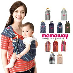 Mamaway Ring Sling Baby Carrier – One Size Fits All – Easy On Your Back – Comfort For Your Baby – Can Be Used For Different Positions – Breastfeeding Privacy – Ocean Lanna